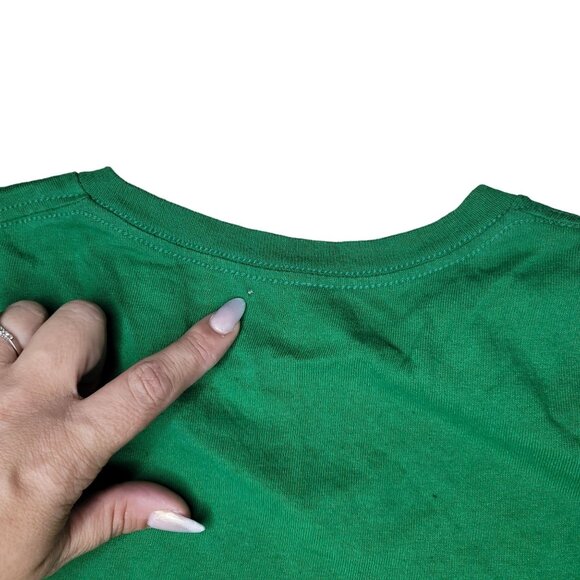 Naruto Uzumaki anime Green white Graphic T-Shirt men's size large small hole L - Picture 4 of 5